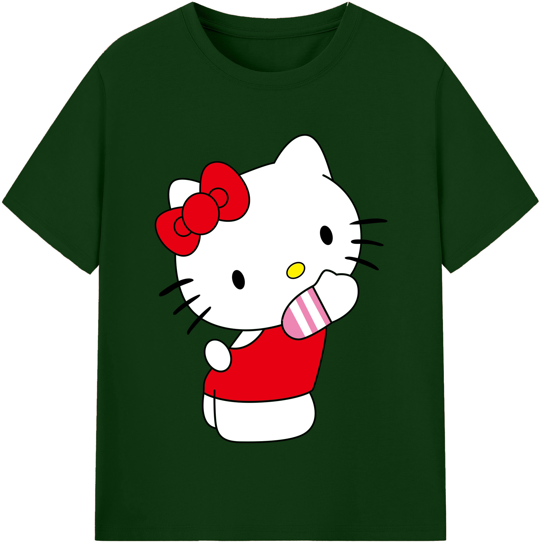 （画像用） Hello Kitty ハローキティ 綿100％半袖Tシャツ（フロントプリント）
